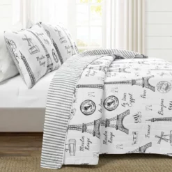 Paris Bonjour Reversible Cotton Quilt Black/White 3Pc Set King Black/White 10 Paris Bonjour Reversible Cotton Quilt Black/White 3Pc Set King Black/White -Bed Linings Sales 2024 7f01e5206dfd4815ac64f060522f5cf7