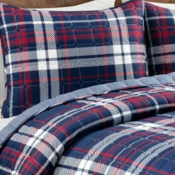 Grayson Farmhouse Plaid Reversible Quilt 3Pc Set Navy/Red -Bed Linings Sales 2024 85693ca4099947ad8828e1a2ce9bbbe5