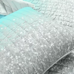 Glitter Ombre Metallic Print Quilt 5Pc Set Aqua/Gray -Bed Linings Sales 2024 8577479e5ba647e3bf0d58da98a9fc45