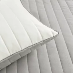 Soft Stripe All Season Quilt/Coverlet 3Pc Set Light Gray/White -Bed Linings Sales 2024 8840564c83ad43fa982fbee81fc0865a