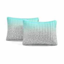 Glitter Ombre Metallic Print Quilt 5Pc Set Aqua/Gray -Bed Linings Sales 2024 88df6c890d9546f09d64543e937ce9fa