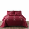 MarCielo 3 Piece Lightweight Bedspread Quilt Set Lapaz Burgundy