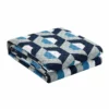 Chic Home Arthur Quilt Set Contemporary Geometric Hexagon Pattern Print Design Bed In A Bag Bedding Blue Blue