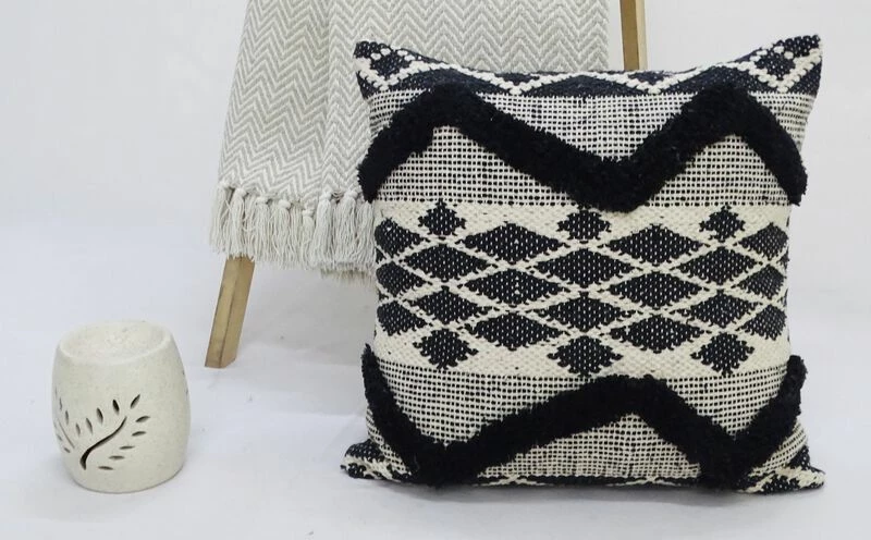 Decorative Tufted Chevron Pillow 20"x20" For Couch 2 Decorative Tufted Chevron Pillow 20"x20" For Couch - Image 2