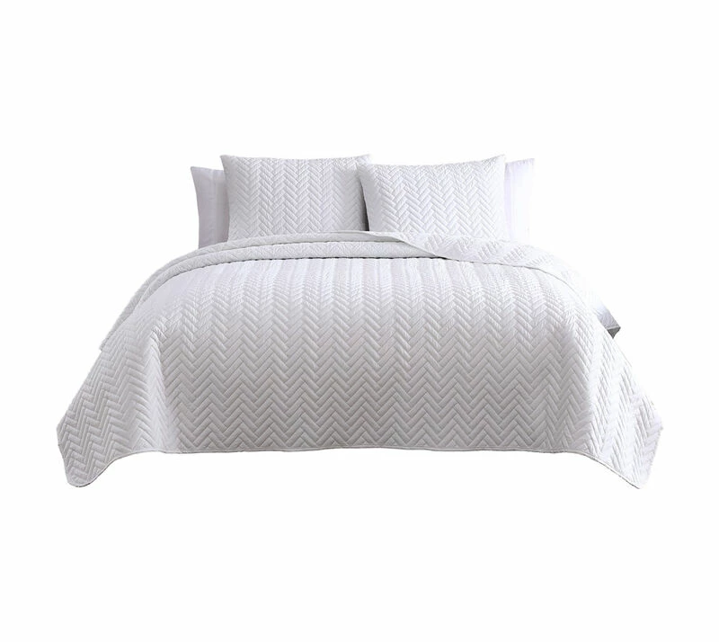 Birch 3 Piece Queen Quilt Set White White 6 Birch 3 Piece Queen Quilt Set White White - Image 6