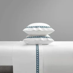 Chic Home Aria 4 Piece Cotton Blend Sheet Set 1500 Thread Count Solid White With Dual Stripe Embroidery Lattice Stitching Details Queen Navy Navy Blue -Bed Linings Sales 2024 8d52772f6ca14f3a8f3603edf9e4cd0e