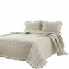 Ella Ruffle Lace Quilt 3Pc Set Neutral