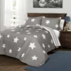 Star Quilt 2Pc Set Gray