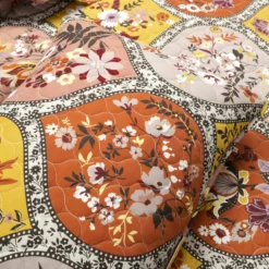 Bohemian Flower Reversible Oversized Cotton Quilt 3Pc Set Tangerine/Lilac -Bed Linings Sales 2024 8f619c67d7aa44129e72ac651d4a8655