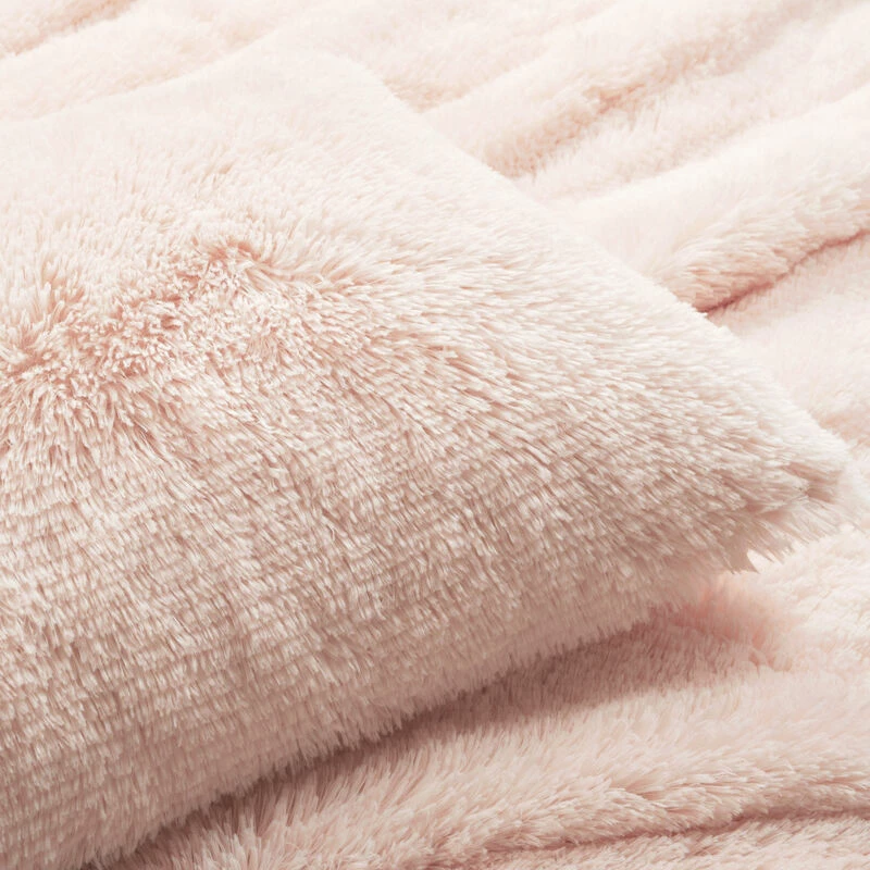 Emma Faux Fur Comforter 3-Pc Set Blush 6 Emma Faux Fur Comforter 3-Pc Set Blush - Image 6