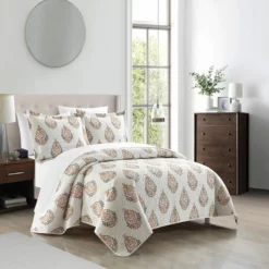 Chic Home Breana Quilt Set Floral Medallion Print Design Bedding Taupe Taupe -Bed Linings Sales 2024 9298c6a8edc44006b86cfc0ad1af731a