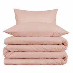 HomeRoots Blush King Cotton Blend 1000 Thread Count Washable Duvet Cover Set