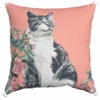 18"x18" Pink Decorative Pillow (Cat)