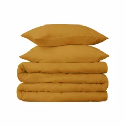 HomeRoots Brown Sugar King Cotton Blend 650 Thread Count Washable Duvet Cover Set