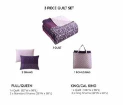 Bebejan Cordon Purple 100% Cotton 230 Thread Count 3-Piece Reversible Quilt Set. Purple 20 Bebejan Cordon Purple 100% Cotton 230 Thread Count 3-Piece Reversible Quilt Set. Purple -Bed Linings Sales 2024 9b05c641b2fa492498e5b2f4dc8e8d79