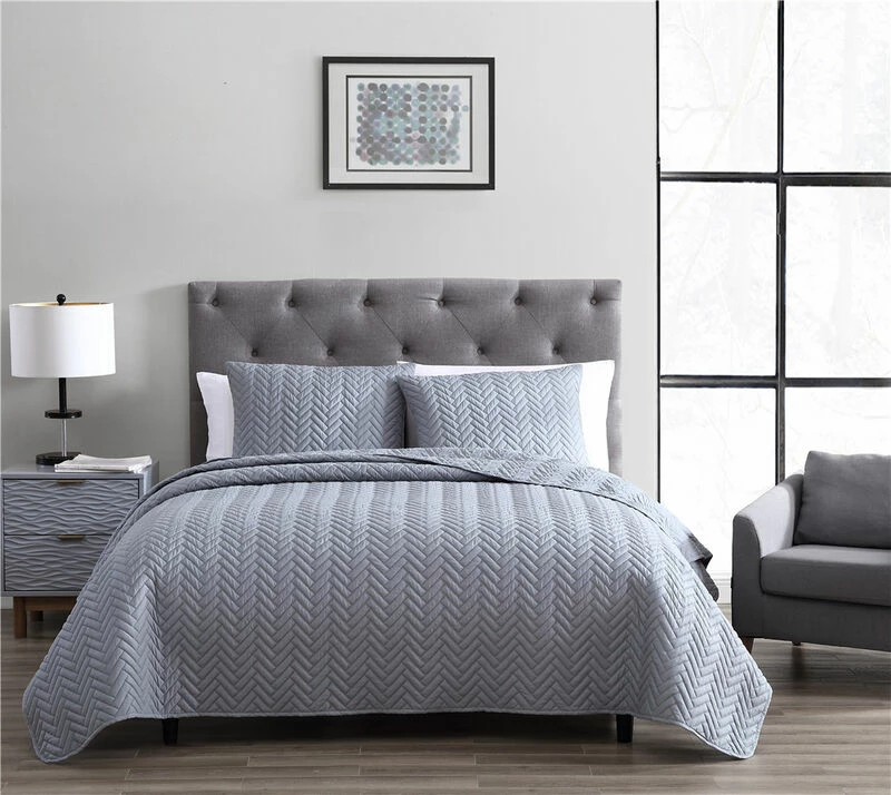 Birch 3 Piece King Quilt Set Gray Gray 2 Birch 3 Piece King Quilt Set Gray Gray - Image 2