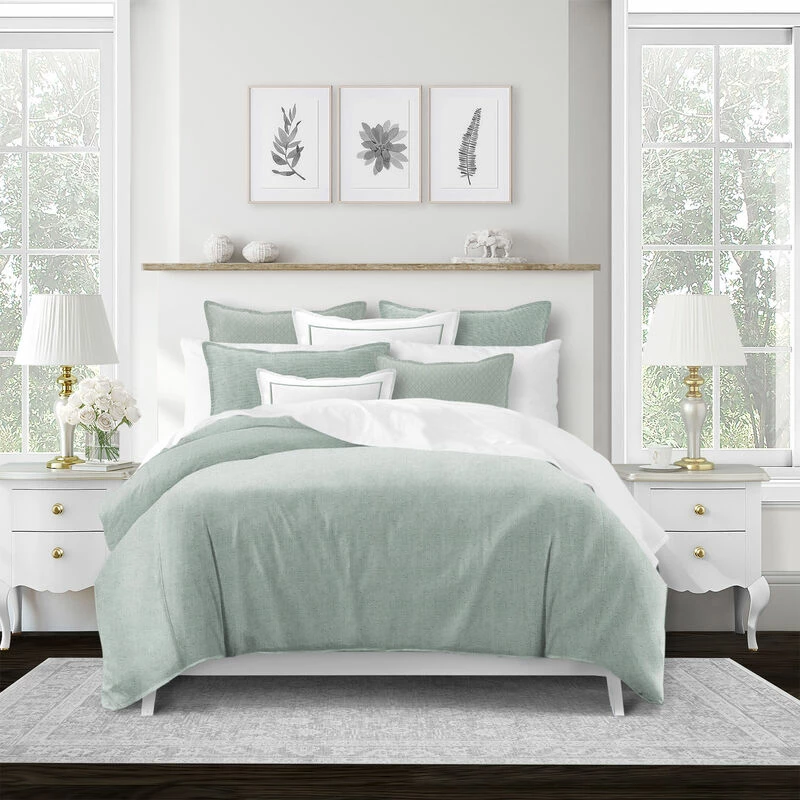 6ix Tailors Fine Linens Bamboo Haven Mist Coverlet Set Mist 2 6ix Tailors Fine Linens Bamboo Haven Mist Coverlet Set Mist - Image 2