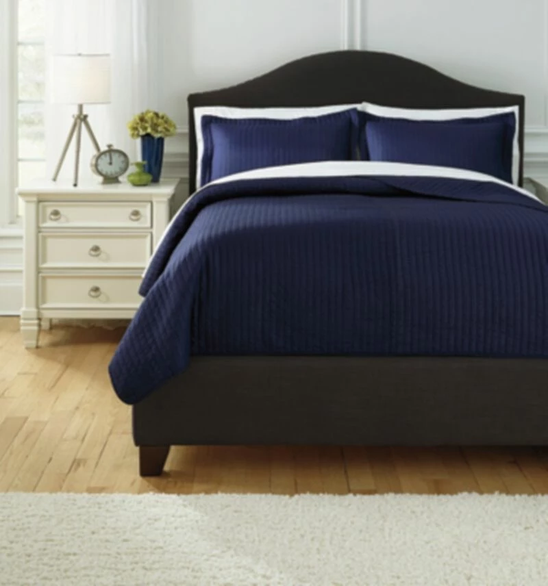 Raleda King Coverlet Set Navy 2 Raleda King Coverlet Set Navy - Image 2