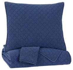 Ryter Queen/Full Coverlet Set Navy