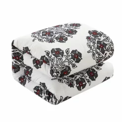 Chic Home Riley Comforter Set Large Scale Floral Medallion Print Design Bed In A Bag Bedding Grey Grey