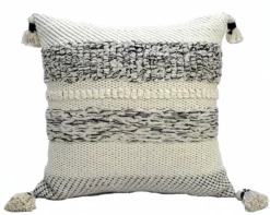 Modern 22" X 22" Throw Pillow For Couch With Tassels
