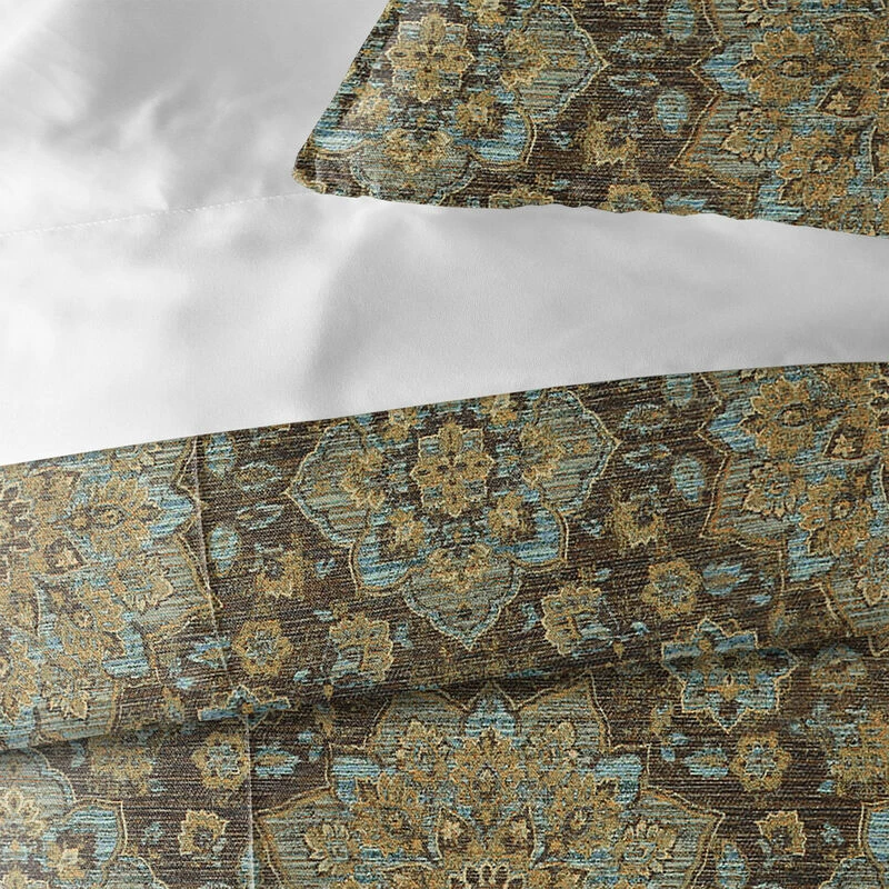 6ix Tailors Fine Linens Tabriz Chocolate Coverlet Set Chocolate 4 6ix Tailors Fine Linens Tabriz Chocolate Coverlet Set Chocolate - Image 4
