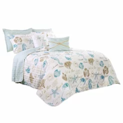 Harbor Life Quilt 7Pc Set Blue/Taupe