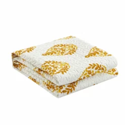 Chic Home Breana 5 Piece Quilt Set Floral Medallion Print Design Bed In A Bag Bedding Yellow