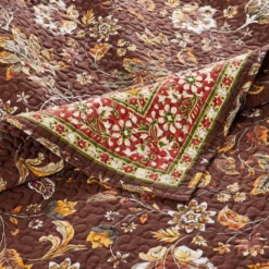 Dill Quilt Set, Bohemian, Jacobean Floral Print, Brown, Orange-Benzara Brown And Orange 8 Dill Quilt Set, Bohemian, Jacobean Floral Print, Brown, Orange-Benzara Brown And Orange -Bed Linings Sales 2024 b055157b654844b39ef305ab49c8d9a2