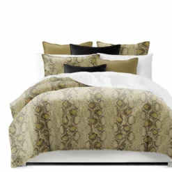 6ix Tailors Fine Linens Serpentine Gold Comforter Set Gold