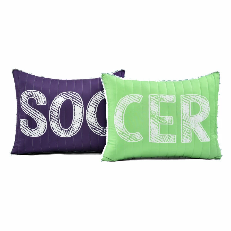 Girls Soccer Kick Quilt 5Pc Set Purple 7 Girls Soccer Kick Quilt 5Pc Set Purple - Image 7