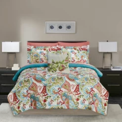 Caen 8 Piece Printed Reversible Comforter Set The Urban Port, Multicolor-Benzara Multicolor -Bed Linings Sales 2024 bb2231bbea35404d8bc12dc4bfe6c7fa