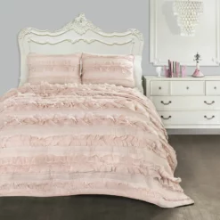 Belle Quilt 3Pc Set Pink Blush