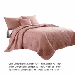 Veria 4 Piece Quilt Set With Polka Dots The Urban Port -Benzara Pink -Bed Linings Sales 2024 bea60810063e4ba4afdccdb4b58006ed