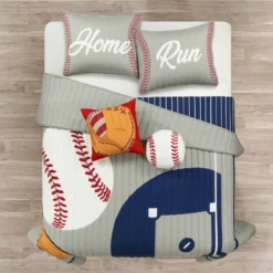 Baseball Game Reversible Oversized Kids Quilt 4Pc Set Gray/Navy -Bed Linings Sales 2024 beb75c5edc3142fabd3640cc13b005d4