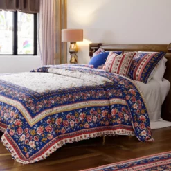 Loir 2 Piece Twin Quilt Set With Floral Print, Multicolor-Benzara -Bed Linings Sales 2024 c6da63d32e404610a9963999d0542238
