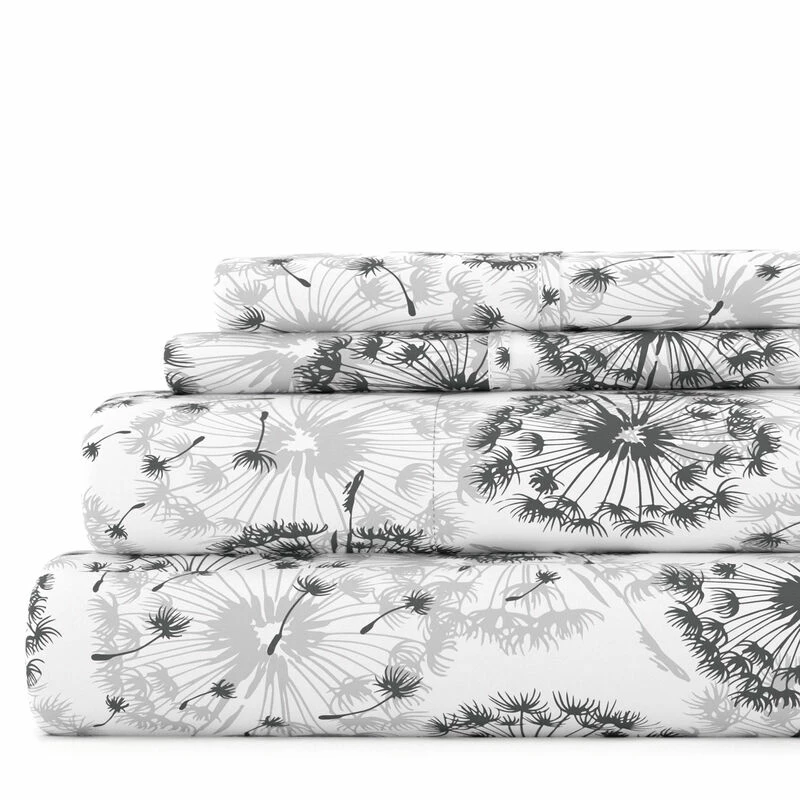 Garden Farmhouse Prints Soft Bed Sheet Set Make A Wish Light Gray 4 Garden Farmhouse Prints Soft Bed Sheet Set Make A Wish Light Gray - Image 4