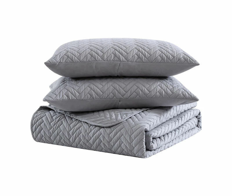 Birch 3 Piece King Quilt Set Gray Gray 6 Birch 3 Piece King Quilt Set Gray Gray - Image 6