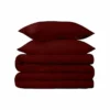 HomeRoots Burgundy King Cotton Blend 650 Thread Count Washable Duvet Cover Set