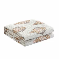 Chic Home Breana Quilt Set Floral Medallion Print Design Bedding Taupe Taupe