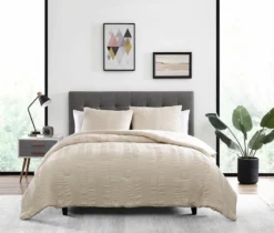 Elm 3 Piece Comforter Set Queen Taupe Taupe -Bed Linings Sales 2024 d15b6300cdf04dddb7194b1aba43dcb9