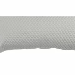 Kahn Hand Quilted Lumbar King Size Pillow Sham, Self Binding-Benzara Silver -Bed Linings Sales 2024 d1bc69ea6a15429d9f72bff55ee151c7