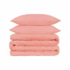 HomeRoots Dusty Rose Queen Cotton Blend 1500 Thread Count Washable Duvet Cover Set