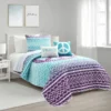 Peace Ombre Reversible Quilt Purple/Blue 4Pc Set Twin-XL Purple/Blue