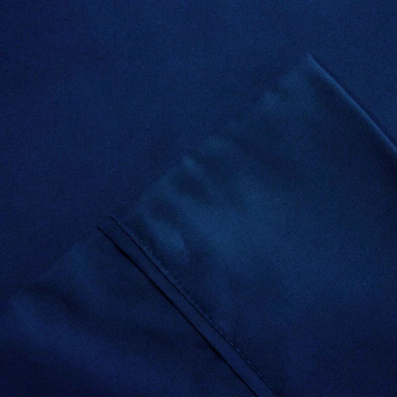 Bezons 4 Piece California King Microfiber Sheet Set With 1800 Thread Count, Navy Blue-Benzara 2 Bezons 4 Piece California King Microfiber Sheet Set With 1800 Thread Count, Navy Blue-Benzara - Image 2