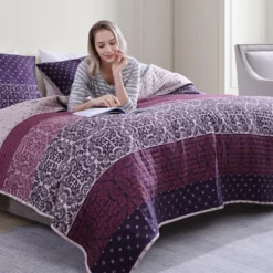 Bebejan Cordon Purple 100% Cotton 230 Thread Count 3-Piece Reversible Quilt Set. Purple 16 Bebejan Cordon Purple 100% Cotton 230 Thread Count 3-Piece Reversible Quilt Set. Purple -Bed Linings Sales 2024 dda5e84400f4403084d625d772d4db80