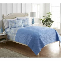 Seersucker 6-in-1 Quilt Set Americana Stripe Blue Poppies -Bed Linings Sales 2024 e0bc06a2b8464181962df131533ffd0d
