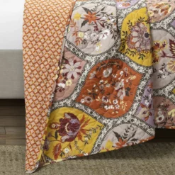 Bohemian Flower Reversible Oversized Cotton Quilt 3Pc Set Tangerine/Lilac -Bed Linings Sales 2024 e183b1c2f11145ed950ac8a16b8e0573