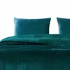 Ahab 36 X 20 King Pillow Sham, Polyester Filling, Motif, Teal Dutch Velvet-Benzara