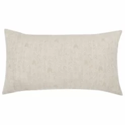 Zima 20 X 36 Lumbar King Pillow Sham With Woven Herringbone Pattern, Beige-Benzara